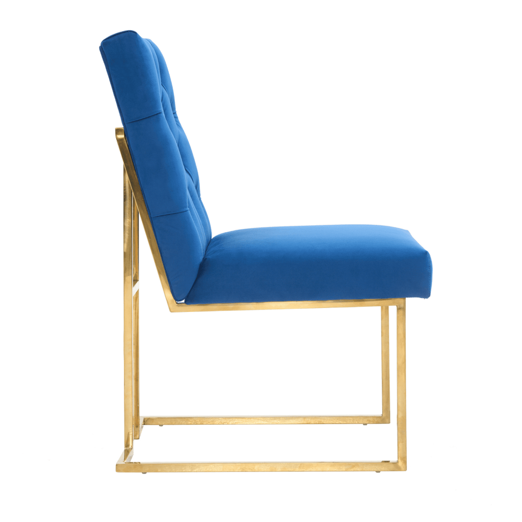 Siena Tufted Velvet Dining Chair – Gold Frame, Modern Luxury Accent - Joe’s Haven