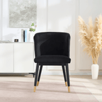 Sofina Modern Velvet Dining Chair with Tufted Back – Wooden Frame & Gold - Tipped Rubberwood Legs - Joe’s Haven