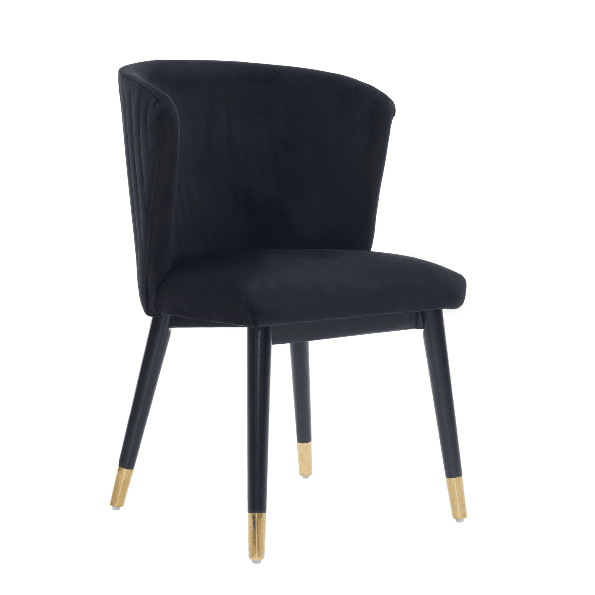 Sofina Modern Velvet Dining Chair with Tufted Back – Wooden Frame & Gold - Tipped Rubberwood Legs - Joe’s Haven