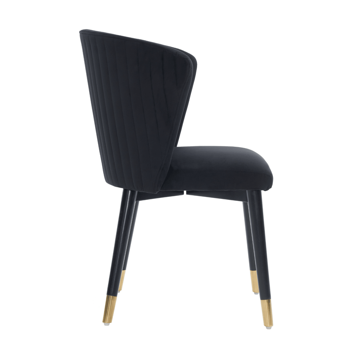 Sofina Modern Velvet Dining Chair with Tufted Back – Wooden Frame & Gold - Tipped Rubberwood Legs - Joe’s Haven
