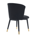Sofina Modern Velvet Dining Chair with Tufted Back – Wooden Frame & Gold - Tipped Rubberwood Legs - Joe’s Haven