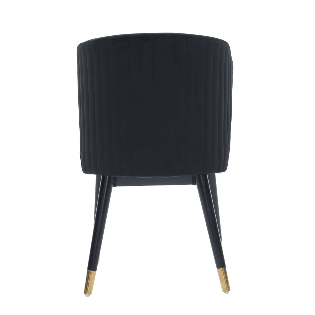 Sofina Modern Velvet Dining Chair with Tufted Back – Wooden Frame & Gold - Tipped Rubberwood Legs - Joe’s Haven