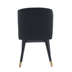 Sofina Modern Velvet Dining Chair with Tufted Back – Wooden Frame & Gold - Tipped Rubberwood Legs - Joe’s Haven
