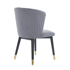 Sofina Modern Velvet Dining Chair with Tufted Back – Wooden Frame & Gold - Tipped Rubberwood Legs - Joe’s Haven