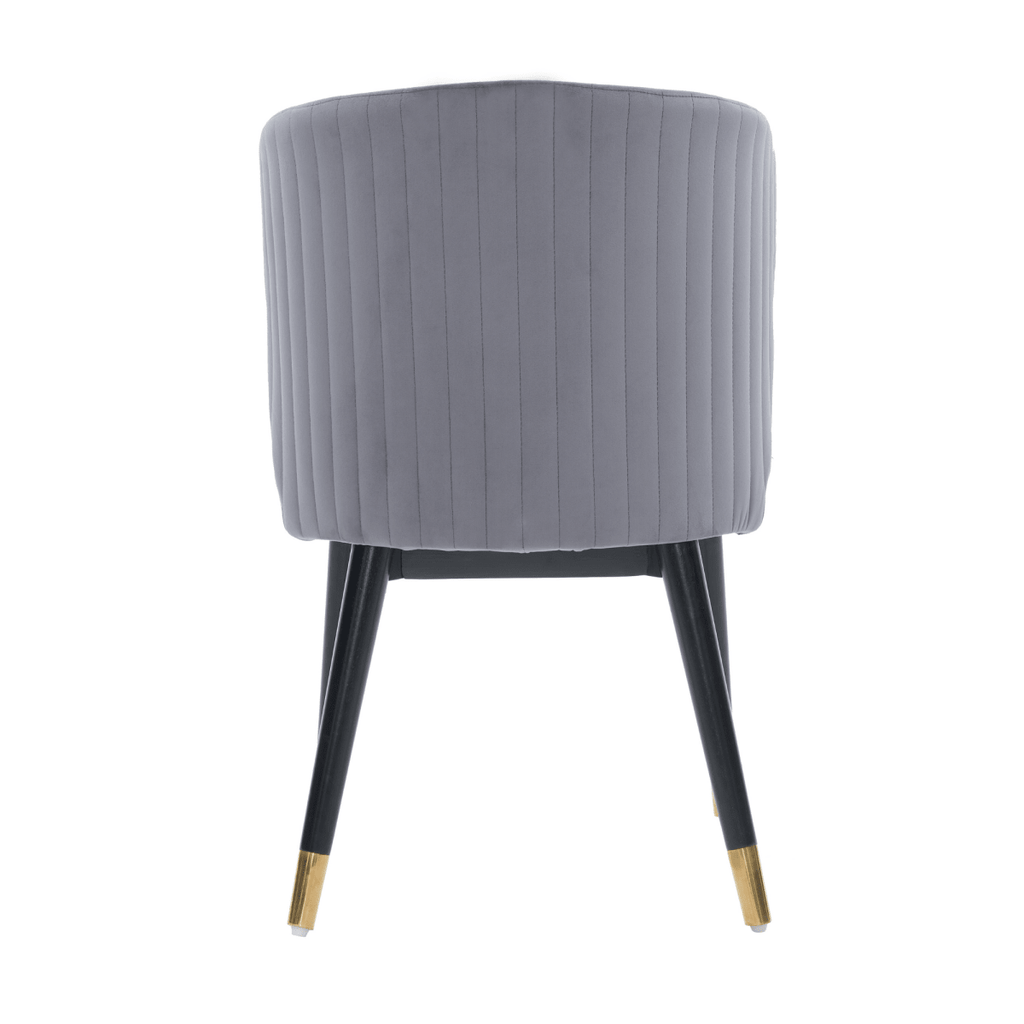 Sofina Modern Velvet Dining Chair with Tufted Back – Wooden Frame & Gold - Tipped Rubberwood Legs - Joe’s Haven