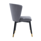 Sofina Modern Velvet Dining Chair with Tufted Back – Wooden Frame & Gold - Tipped Rubberwood Legs - Joe’s Haven