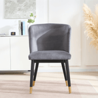 Sofina Modern Velvet Dining Chair with Tufted Back – Wooden Frame & Gold - Tipped Rubberwood Legs - Joe’s Haven