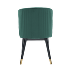 Sofina Modern Velvet Dining Chair with Tufted Back – Wooden Frame & Gold - Tipped Rubberwood Legs - Joe’s Haven