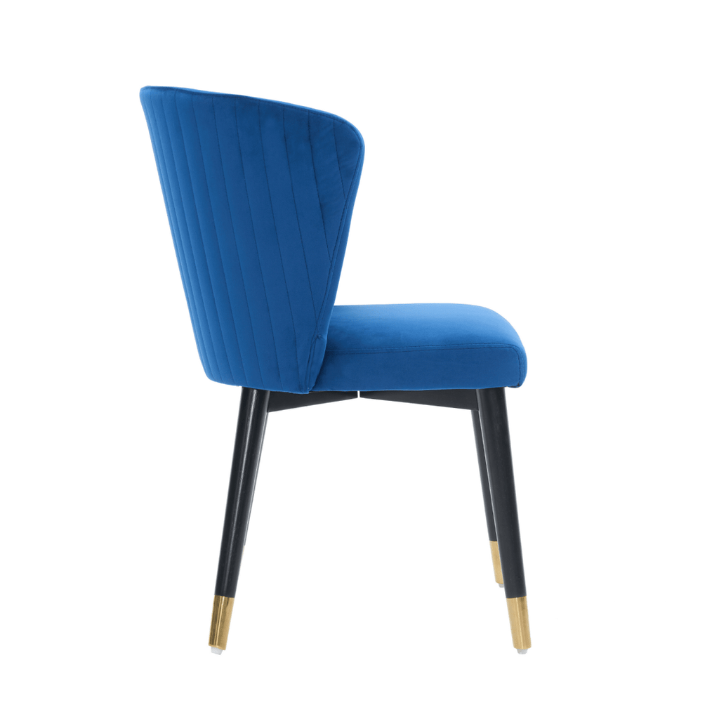 Sofina Modern Velvet Dining Chair with Tufted Back – Wooden Frame & Gold - Tipped Rubberwood Legs - Joe’s Haven