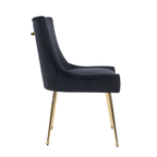 Viviana Velvet Dining Chair – Gold Legs, Ring Handle & Modern Accent - Joe’s Haven