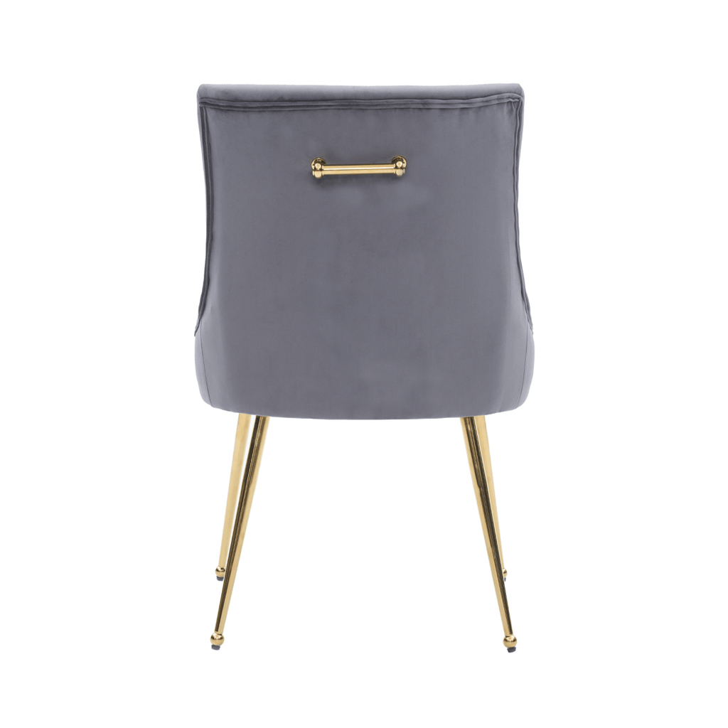 Viviana Velvet Dining Chair – Gold Legs, Ring Handle & Modern Accent - Joe’s Haven