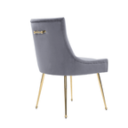 Viviana Velvet Dining Chair – Gold Legs, Ring Handle & Modern Accent - Joe’s Haven