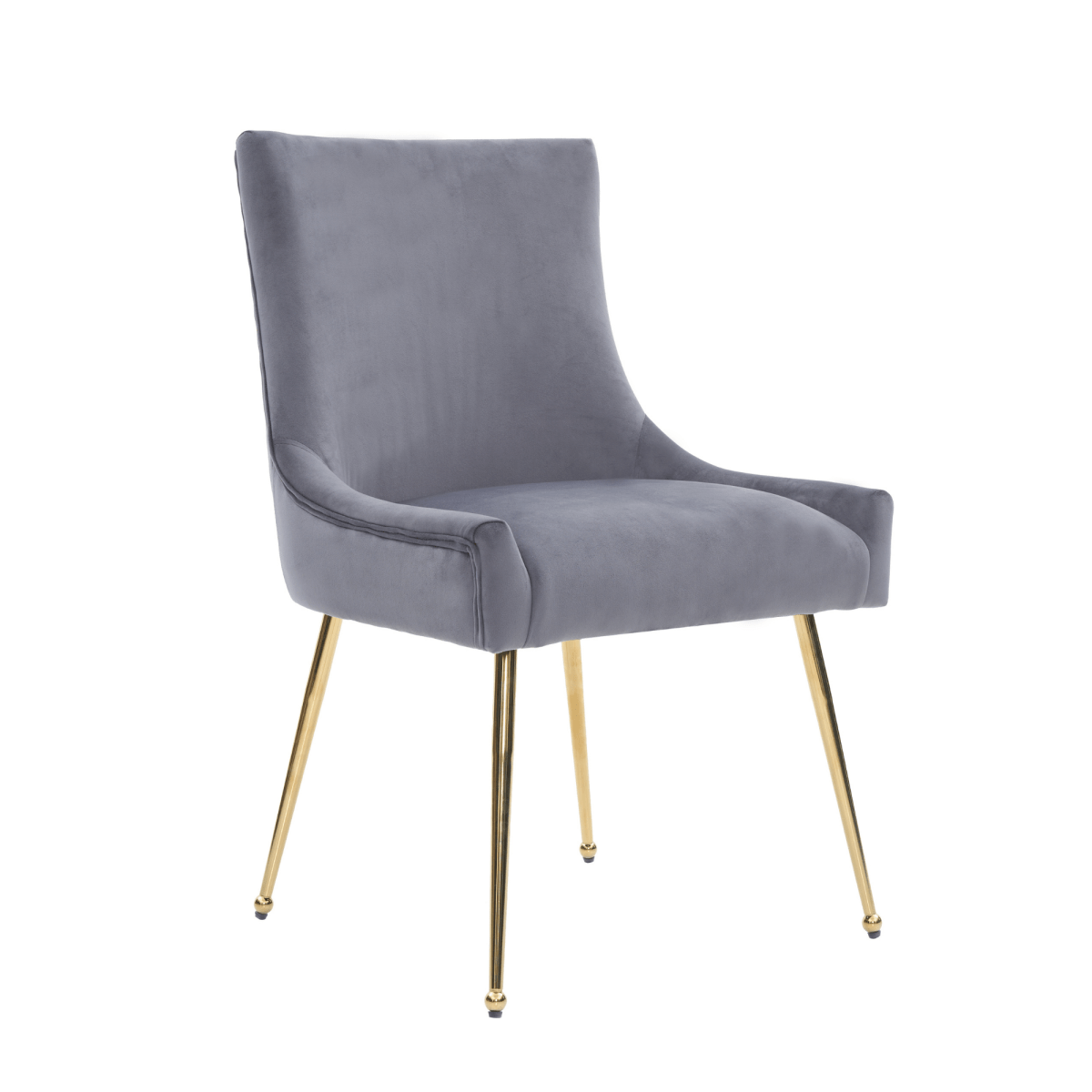 Viviana Velvet Dining Chair – Gold Legs, Ring Handle & Modern Accent - Joe’s Haven