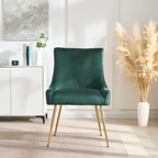 Viviana Velvet Dining Chair – Gold Legs, Ring Handle & Modern Accent - Joe’s Haven