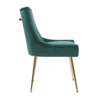 Viviana Velvet Dining Chair – Gold Legs, Ring Handle & Modern Accent - Joe’s Haven