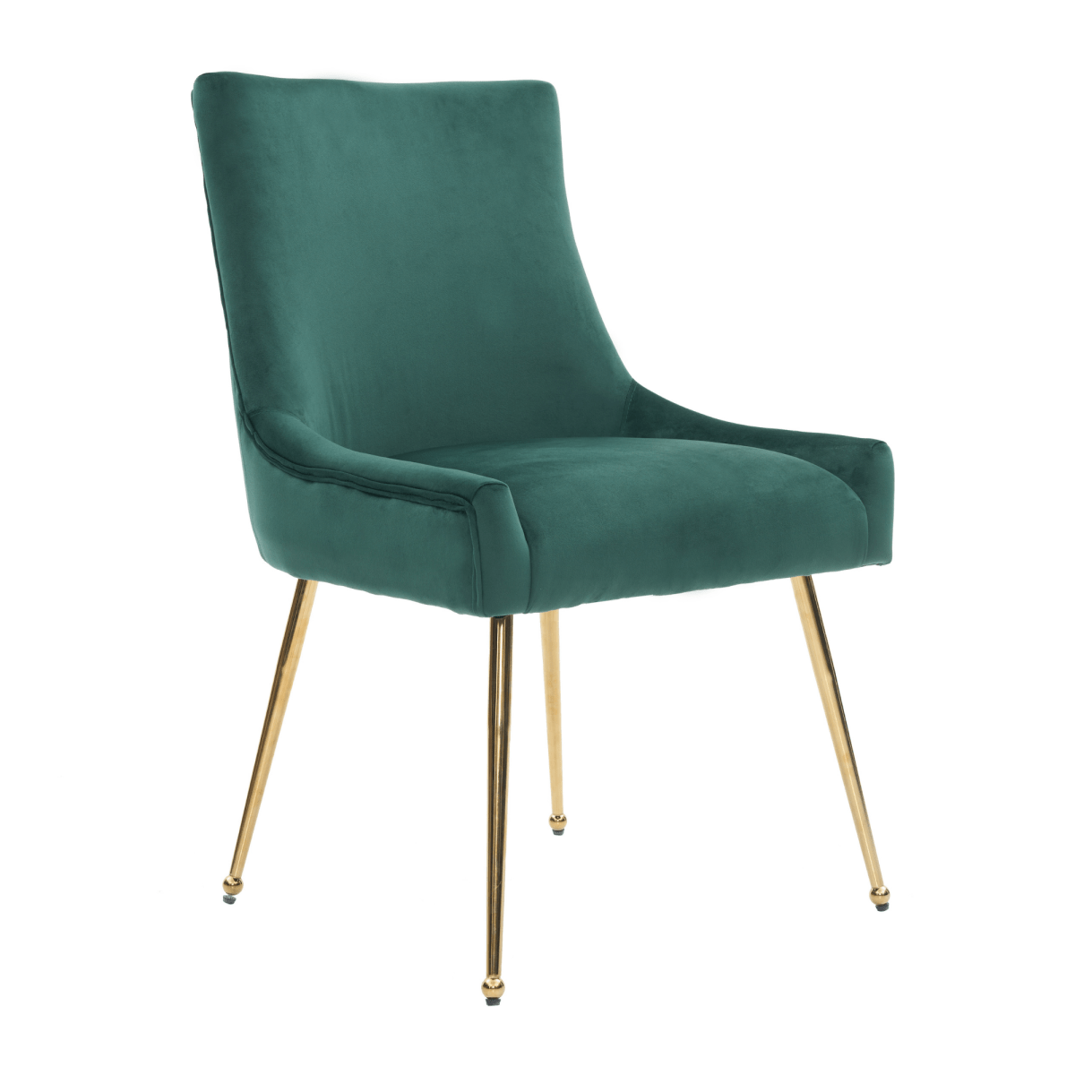 Viviana Velvet Dining Chair – Gold Legs, Ring Handle & Modern Accent - Joe’s Haven