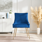 Viviana Velvet Dining Chair – Gold Legs, Ring Handle & Modern Accent - Joe’s Haven