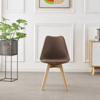 5PCs Dining Set - a White Halo Dining Table & Set of 4 Lorenzo Tulip Dining Chairs with Padded Seat - Joe’s Haven