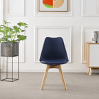 5PCs Dining Set - a White Halo Dining Table & Set of 4 Lorenzo Tulip Dining Chairs with Padded Seat - Joe’s Haven