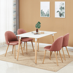 Lucia Halo Dining Set, a Table and Chairs Set of 4, White/Grey - Joe’s Haven