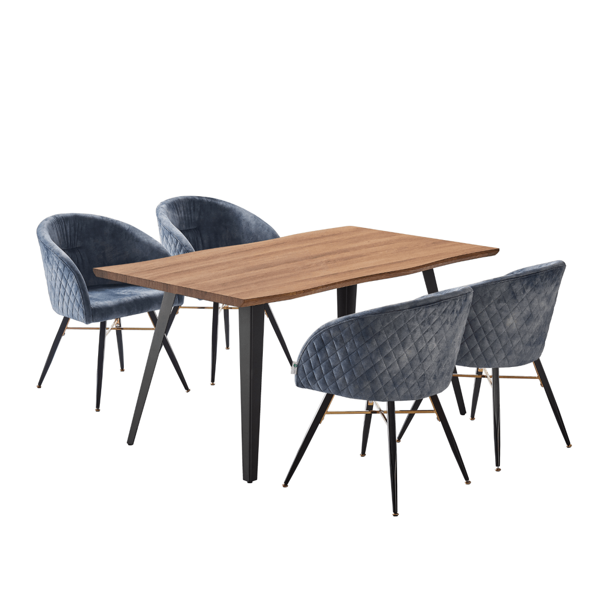 Vittorio Rocco LUX 5PCs Dining Set includes an Oak Dining Table and Set of 4 Dining Chairs - Joe’s Haven
