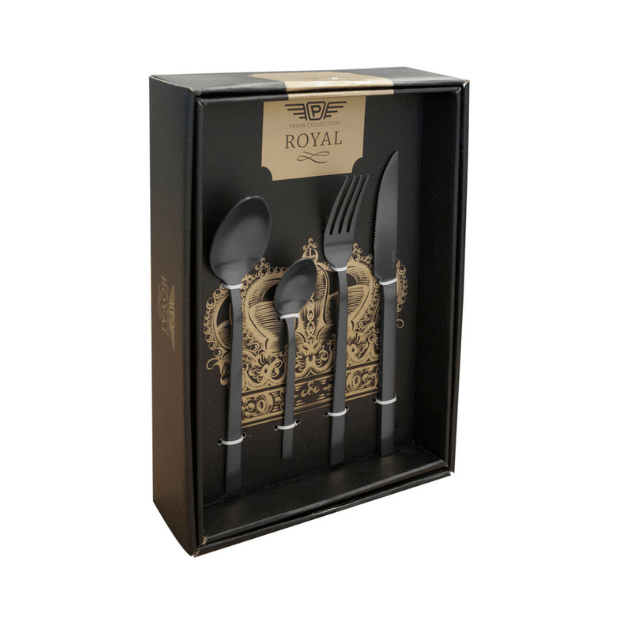 Pintinox Duke Satin Black Cutlery Set - 24 Piece - Joe’s Haven