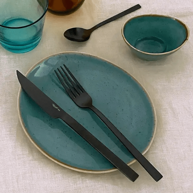 Pintinox Duke Satin Black Cutlery Set - 24 Piece - Joe’s Haven