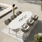 Vallee Rattan Outdoor Dining Table Set, Table With Six Dining Chairs - Joe’s Haven