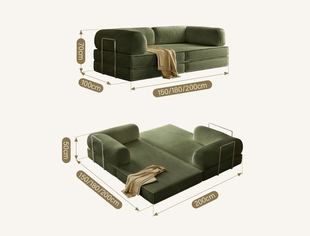 Van Buren Foldable Lazy Sofa Bed, Corduroy - Joe’s Haven