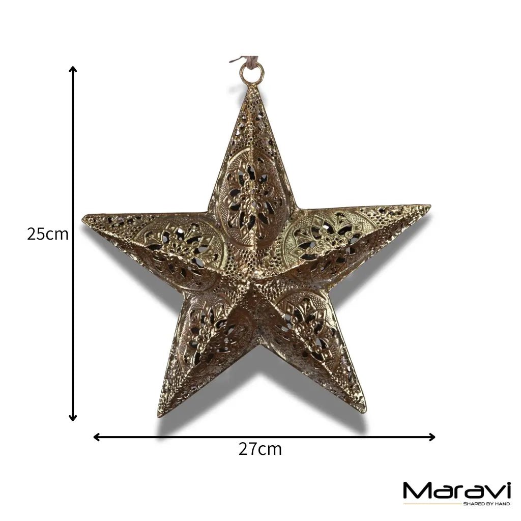 Varnika Metal Hanging Star Decoration Gold - Joe’s Haven
