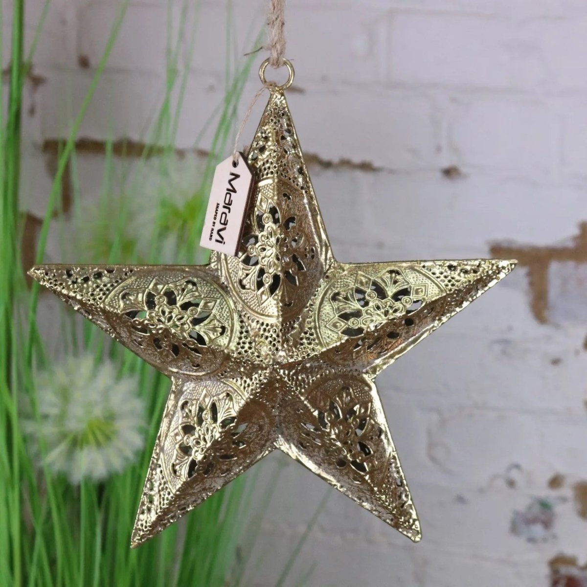 Varnika Metal Hanging Star Decoration Gold - Joe’s Haven