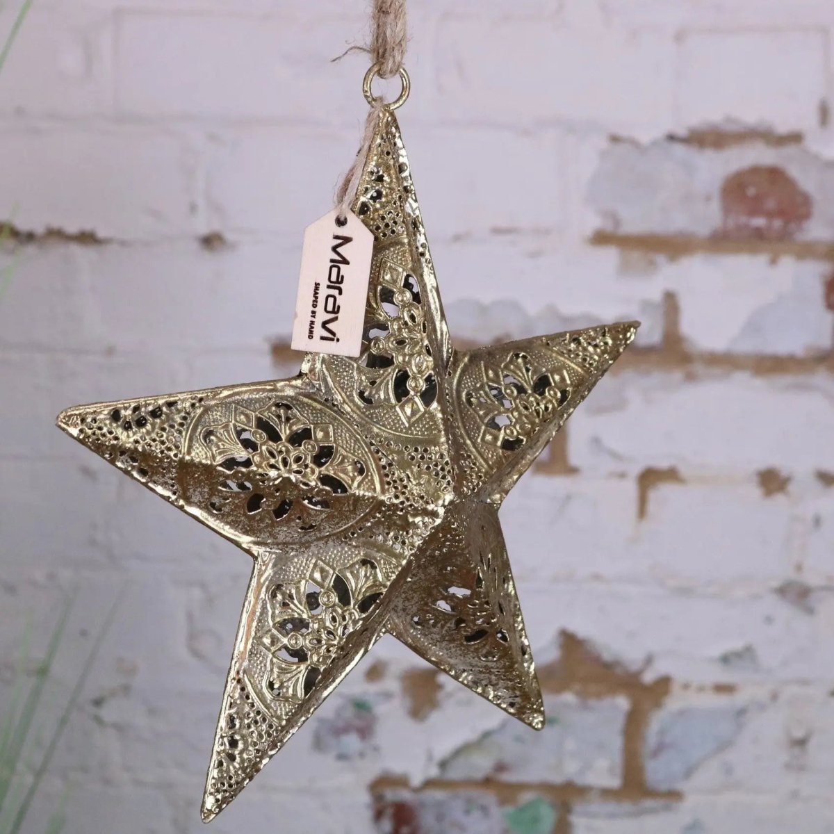 Varnika Metal Hanging Star Decoration Gold - Joe’s Haven