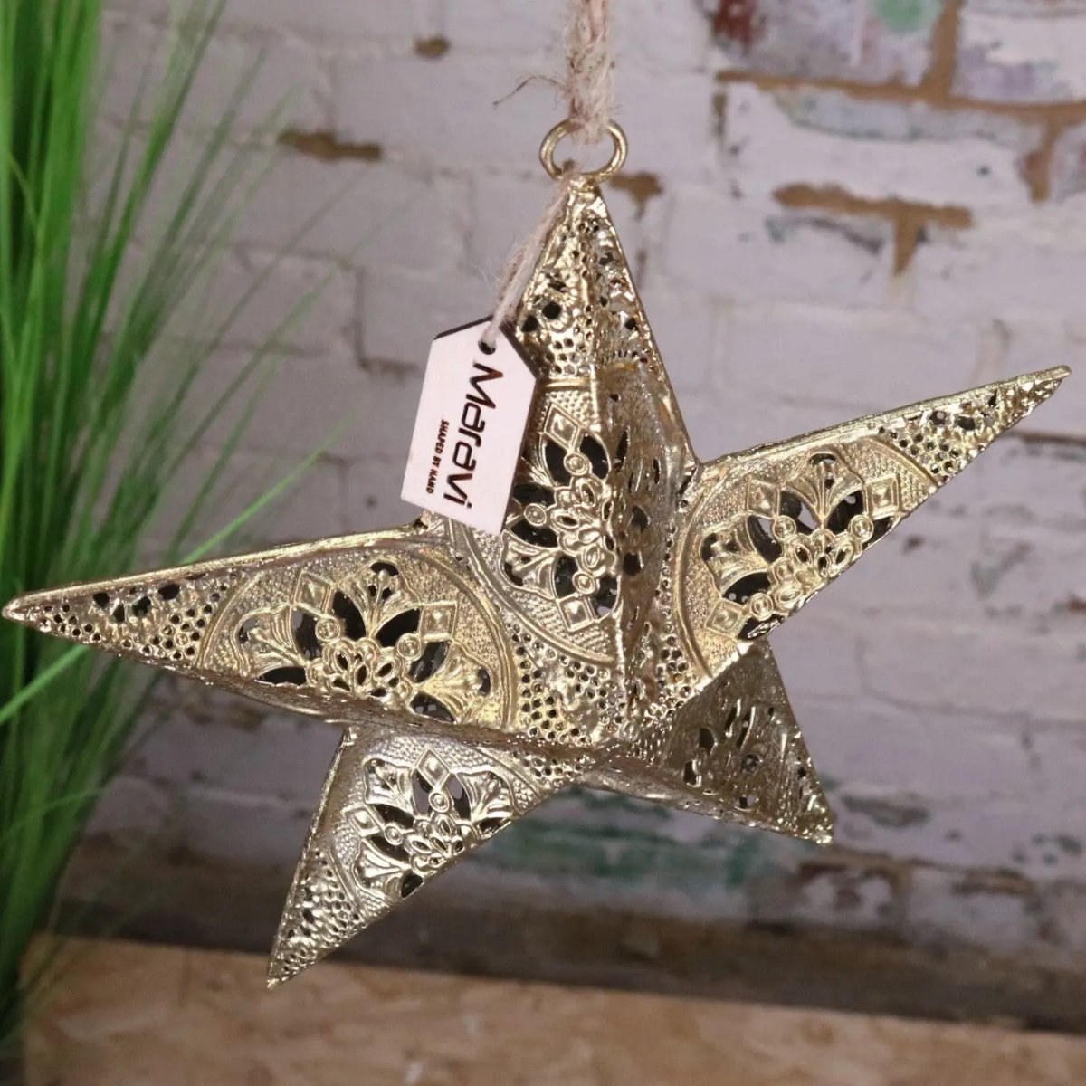 Varnika Metal Hanging Star Decoration Gold - Joe’s Haven