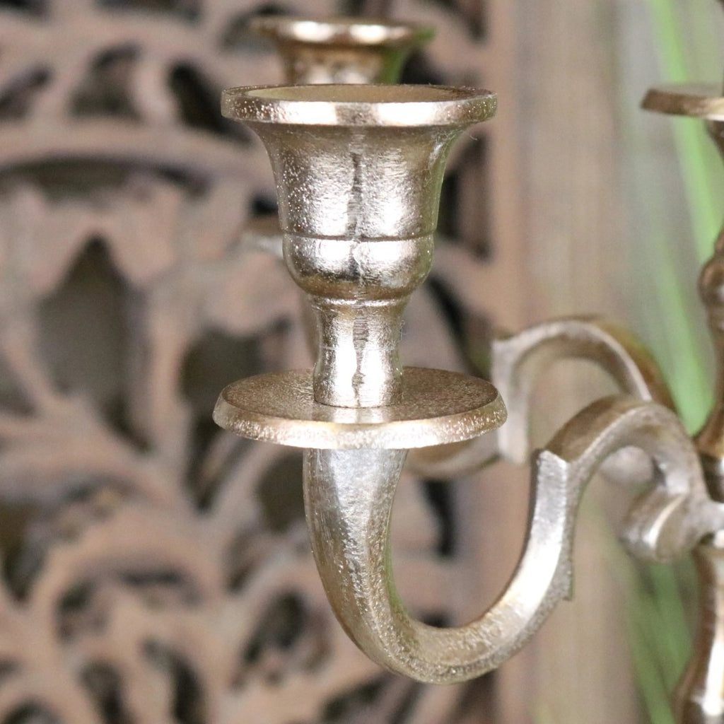 Veeha Candelabra Centerpiece 5 Candle Holder 40cm Champagne Gold - Joe’s Haven
