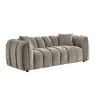 Venice Mocha Fabric 3 - Seater Sofa: Tufted Design, Deep Seating, Plush Comfort - Joe’s Haven
