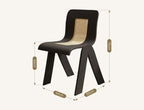 Verna Curve Dining Chair, Black & Rattan - Joe’s Haven