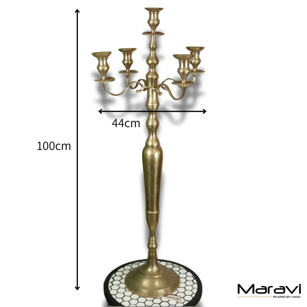 Vintage Brass Candelabra 100cm 5 Candle - Joe’s Haven
