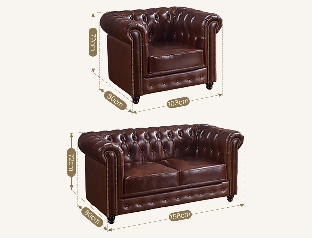 Vintage Chesterfield Three Seater Sofa - Joe’s Haven