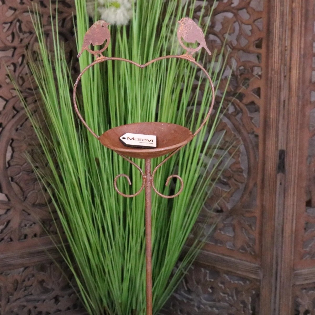 Virala Heart Shape Bird Feeder Rusted Metal Finish - Joe’s Haven