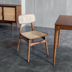 Hans Style Rattan Dining Chair, Light Oak