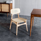 Hans Style Rattan Dining Chair, Light Oak