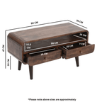 Franklin Dark Mango Wood TV Stand with 2 Drawers - Joe’s Haven