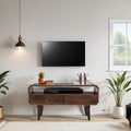 Franklin Dark Mango Wood TV Stand with 2 Drawers - Joe’s Haven
