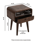 Franklin Dark Mango Wood Bedside Table with Drawer - Joe’s Haven