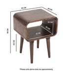 Franklin Dark Mango Wood Bedside Open Curve Edges Table - Joe’s Haven