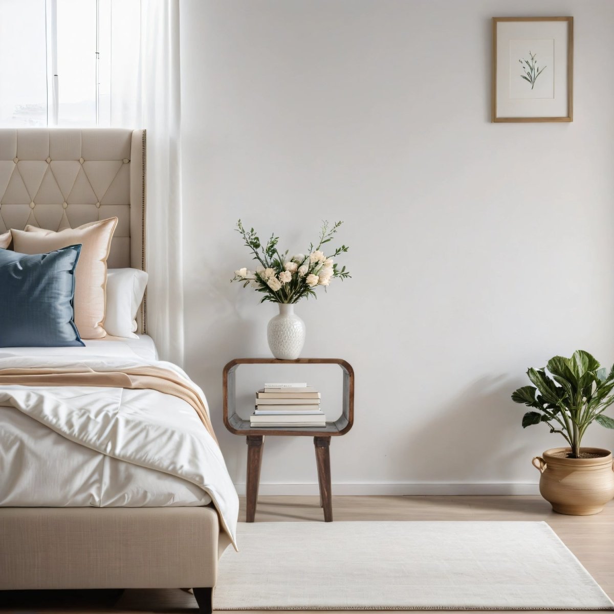 Franklin Dark Mango Wood Bedside Open Curve Edges Table - Joe’s Haven