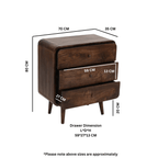 Franklin Dark Mango Wood Chest Of 3 Drawers - Joe’s Haven