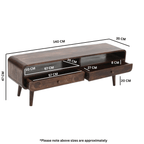 Franklin Dark Mango Wood Large TV Stand with 2 Drawers - Joe’s Haven