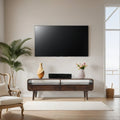 Franklin Dark Mango Wood Large TV Stand with 2 Drawers - Joe’s Haven