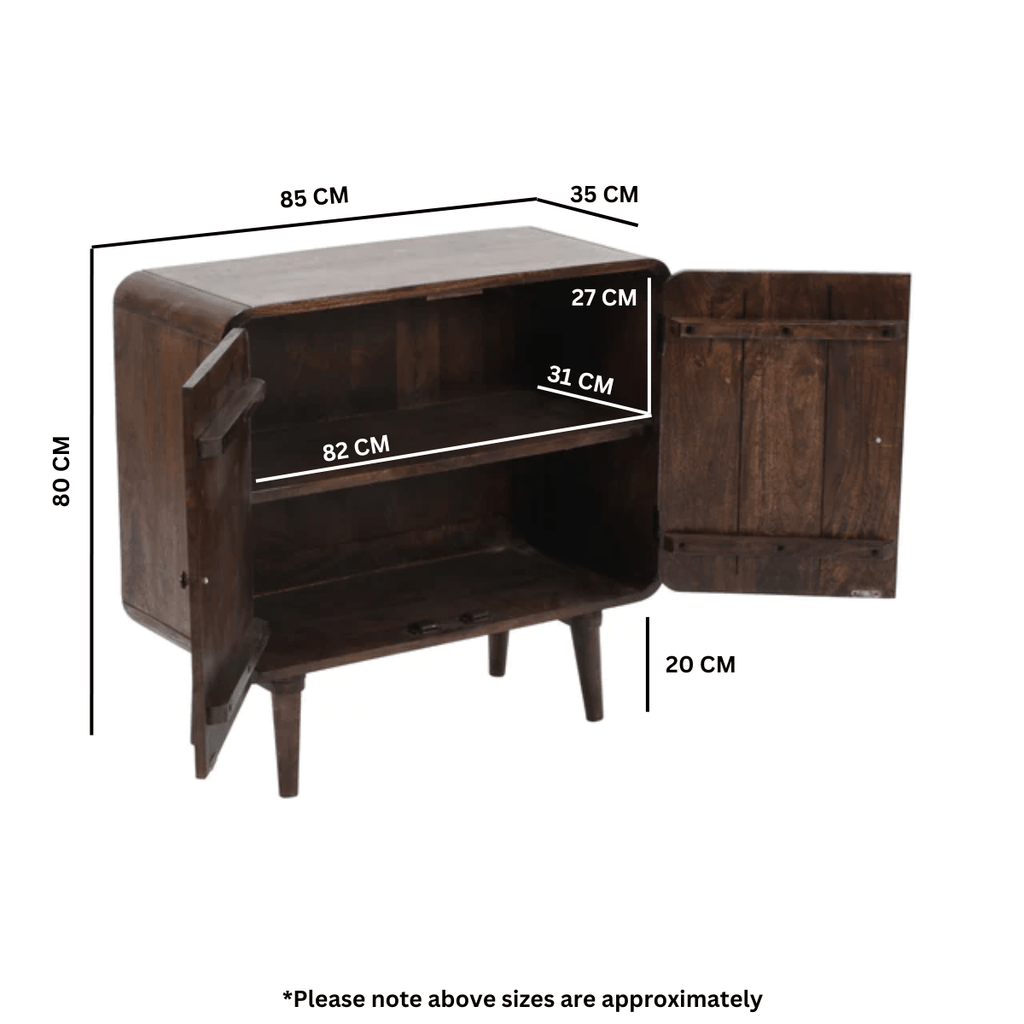 Franklin Dark Mango Wood 2 Door Sideboard - Joe’s Haven